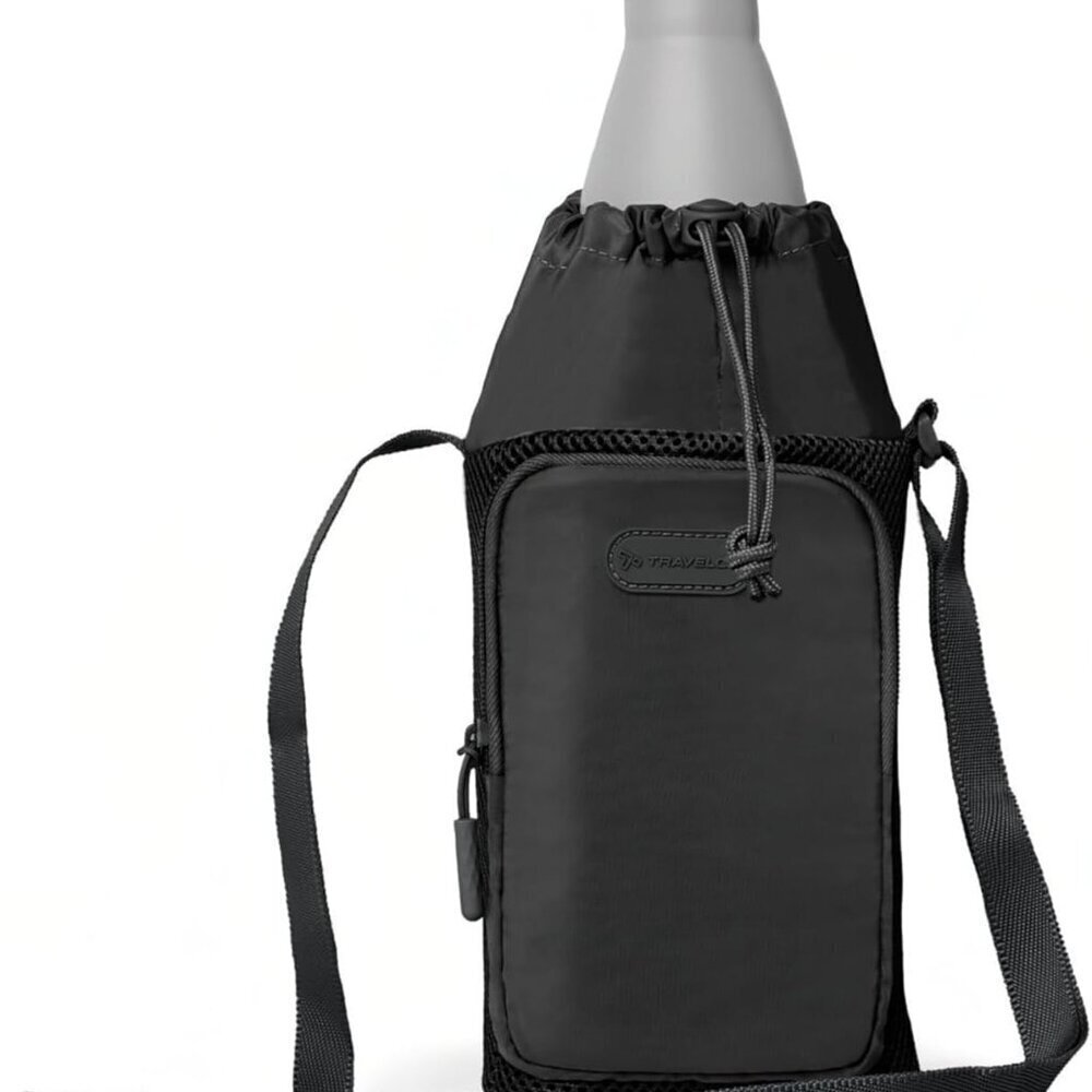 Insulated Water Bottle Tote Unisex Polyester Adjustable Crossbody Compact
